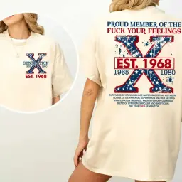 Proud Gen X Member Customize Year Shirt New Version Raised on Hose Water and Neglect Shirt Generation X T Shirt Cotton Top thumbnail 3