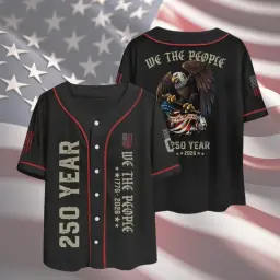 We The People 250 Year Eagle Baseball Jersey Shirt thumbnail 1