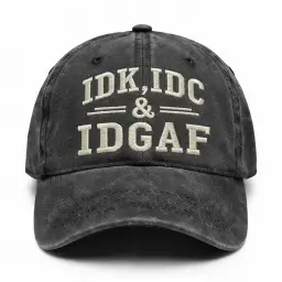 IDK, IDC, IDGAF Washed Hat thumbnail 1