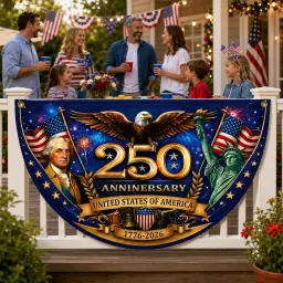 USA 250th Anniversary Semicircular Fence Banner Flag thumbnail 2