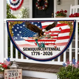 America 250 Semiquincentennial Eagle Semicircular Flag thumbnail 1