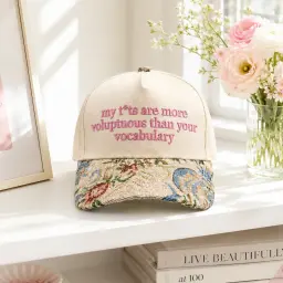 Funny Floral Brim Voluptuous Vocabulary Cap thumbnail 5