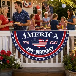 America 250th Birthday Semicircular Flag thumbnail 2