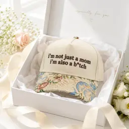 Funny Floral Brim Mom Quote Cap thumbnail 3
