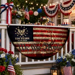 We The People 250 Years Patriotic Semicircular Flag thumbnail 2