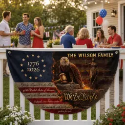 Custom We The People 1776-2026 Semicircular Flag thumbnail 3