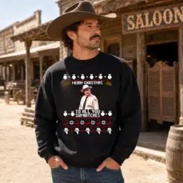 Western Merry Christmas Funny Shirt thumbnail 1