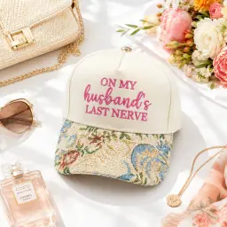 On My Husband's Last Nerve Floral Cap thumbnail 2
