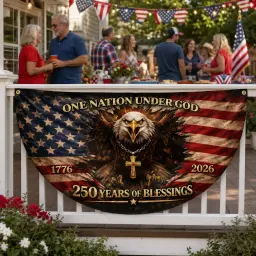 One Nation Under God 250 Years of Blessings Semicircular Flag thumbnail 3