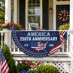 America 250th Anniversary Semicircular Flag thumbnail 1