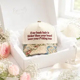 Floral Bush Hair Feminist Quote Cap thumbnail 2
