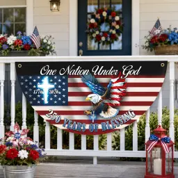 One Nation Under God 250 Years of Blessing Semicircular Flag thumbnail 1