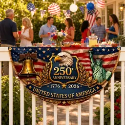 250th Anniversary Eagle Liberty Bell Semicircular Flag thumbnail 4