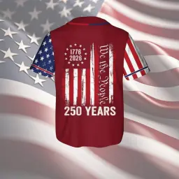 America 250 Years We The People Baseball Jersey Red thumbnail 3