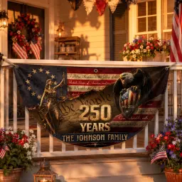 Custom Family Name 250 Years We The People Semicircular Flag thumbnail 3