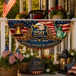 250th Anniversary Eagle Liberty Bell Semicircular Flag thumbnail 2