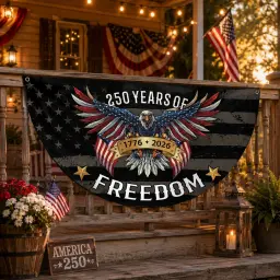 250 Years of Freedom Eagle Semicircular Flag thumbnail 5