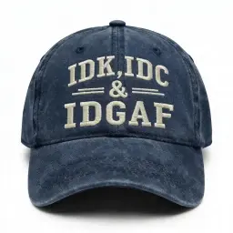 IDK, IDC, IDGAF Washed Hat thumbnail 2