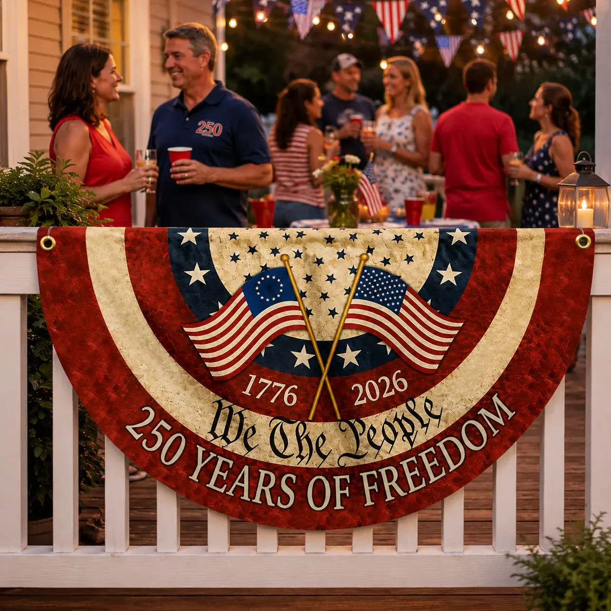 We The People 250 Years of Freedom Semicircular Flag