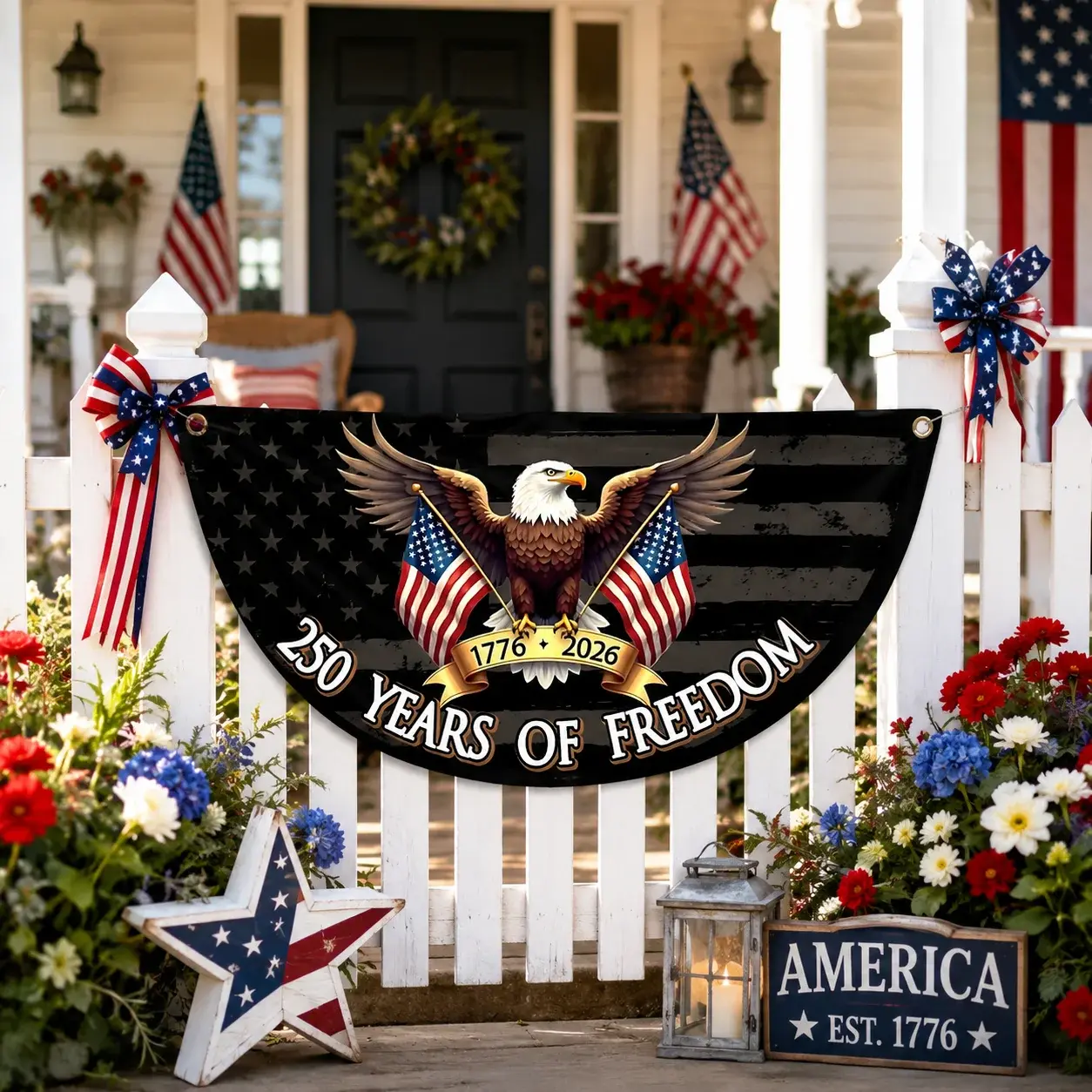250 Years of Freedom  Semicircular Flag