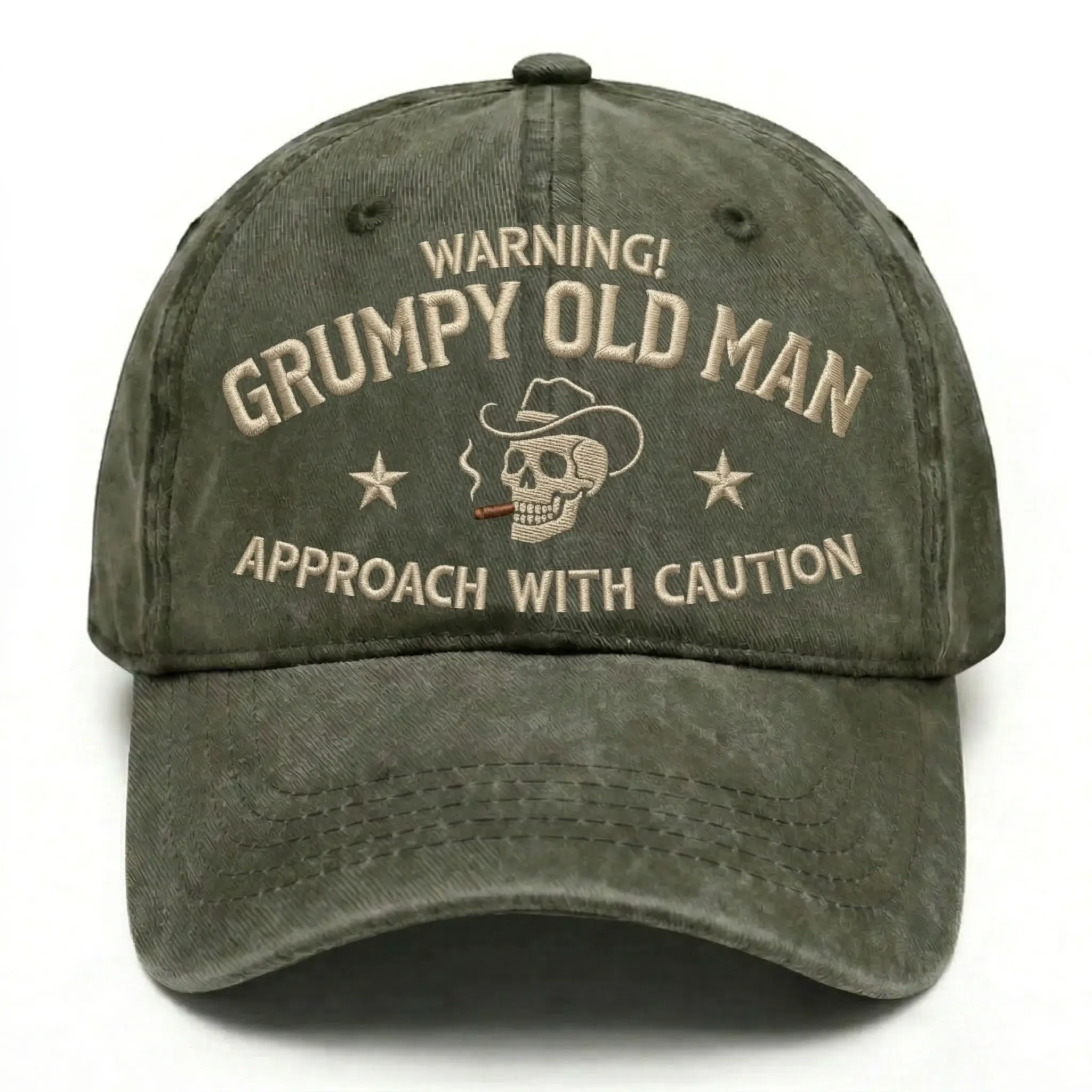 Grumpy Old Man Approach With Caution Washed Hat