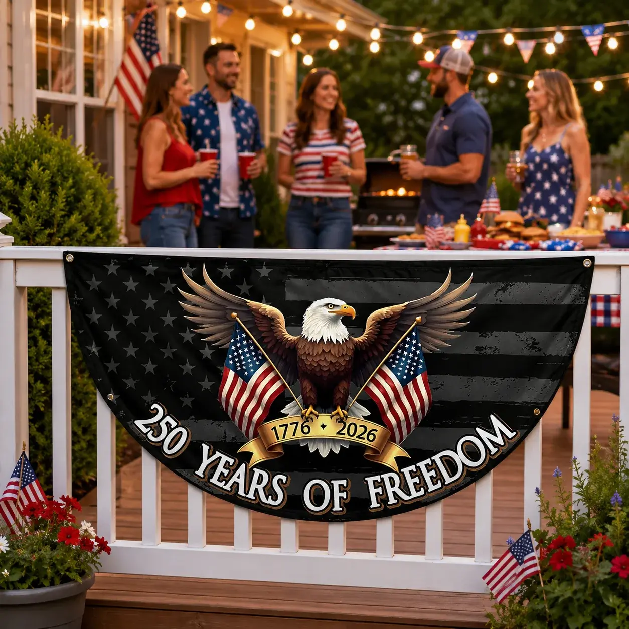 250 Years of Freedom  Semicircular Flag