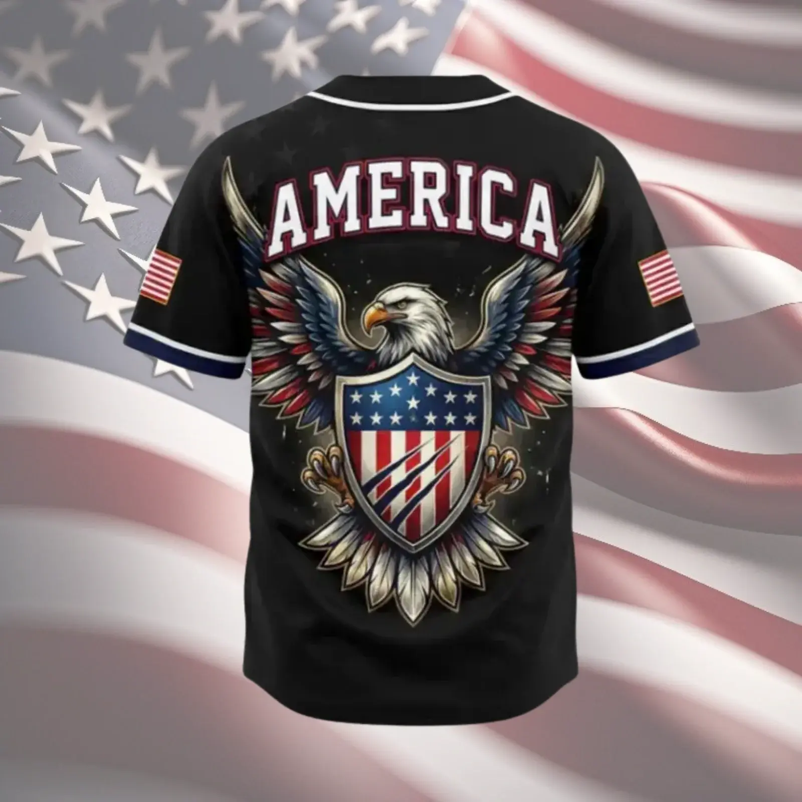 USA Eagle America Patriotic Baseball Jersey