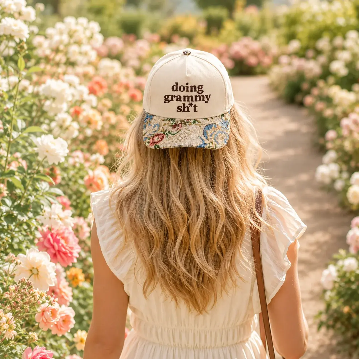 Doing Grammy Sh*t Floral Embroidered Cap