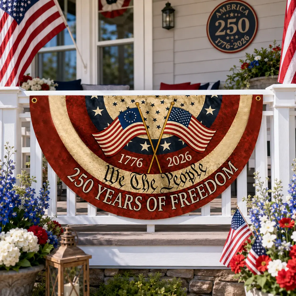 We The People 250 Years of Freedom Semicircular Flag