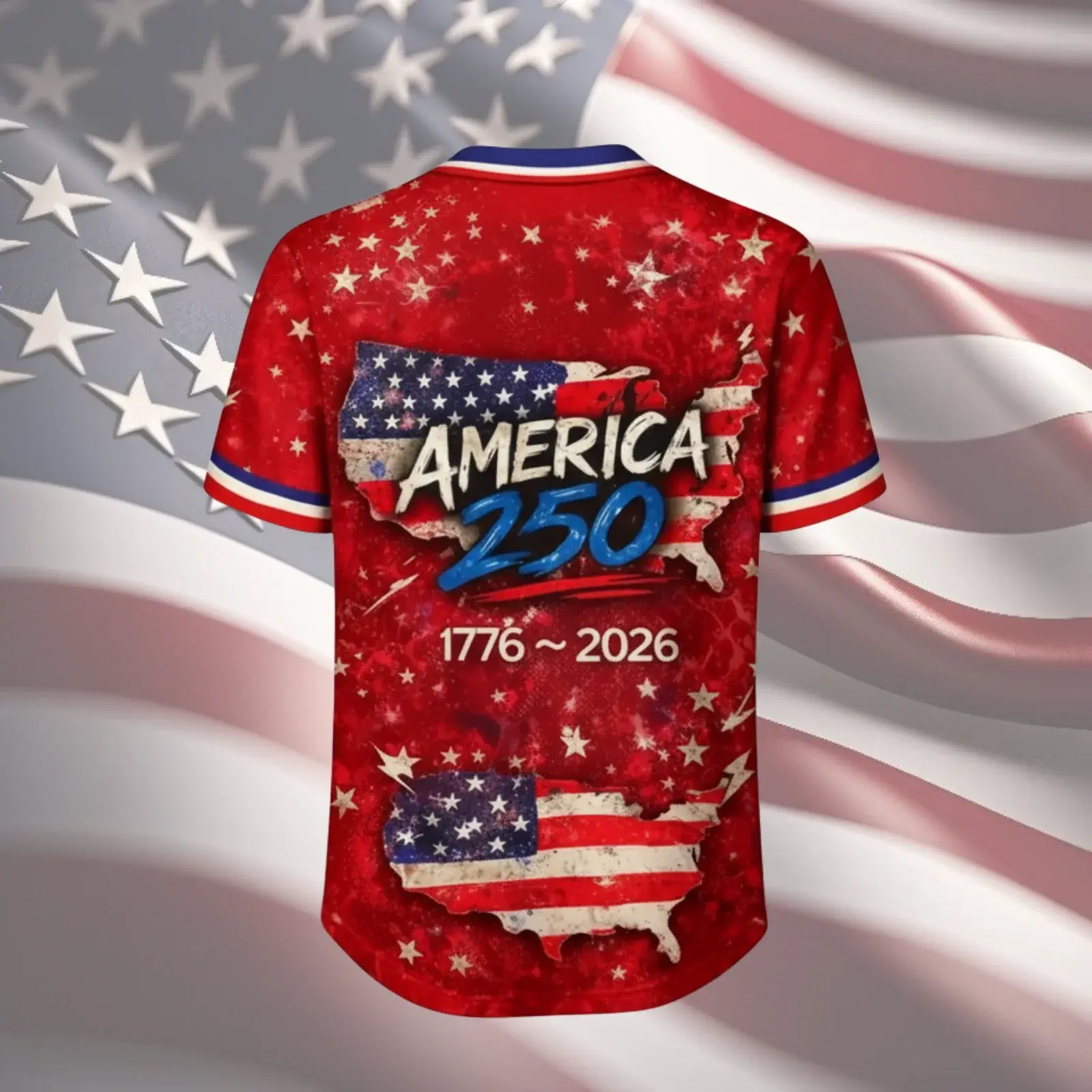 America 250 George Washington Baseball Jersey Red