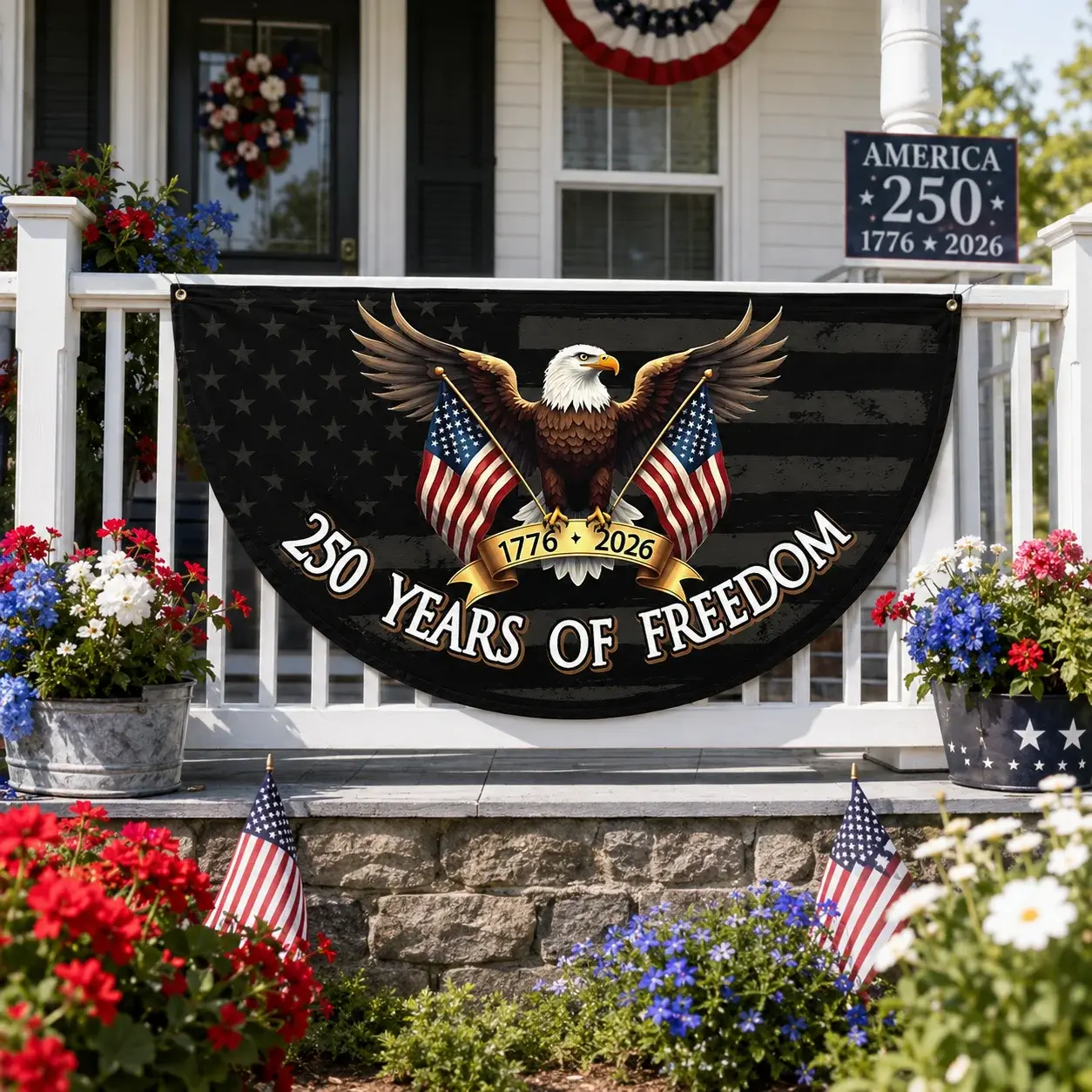 250 Years of Freedom  Semicircular Flag