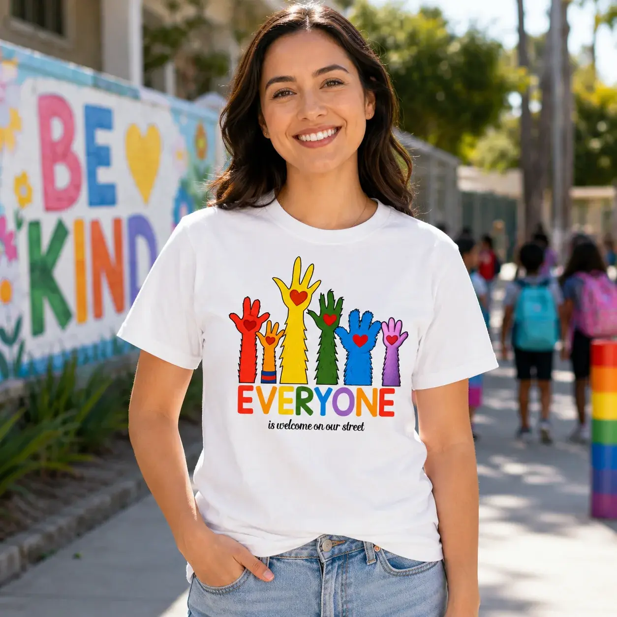 Everyone Is Welcome Rainbow T-Shirt