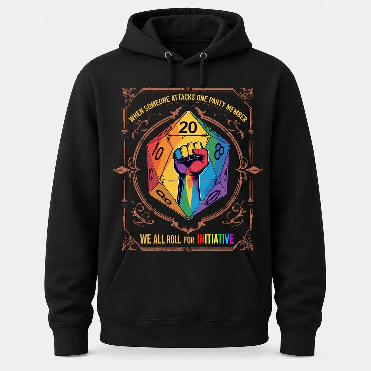 LGBTQ+ Pride Month We All Roll For Initiative DnD Gamers T-Shirt