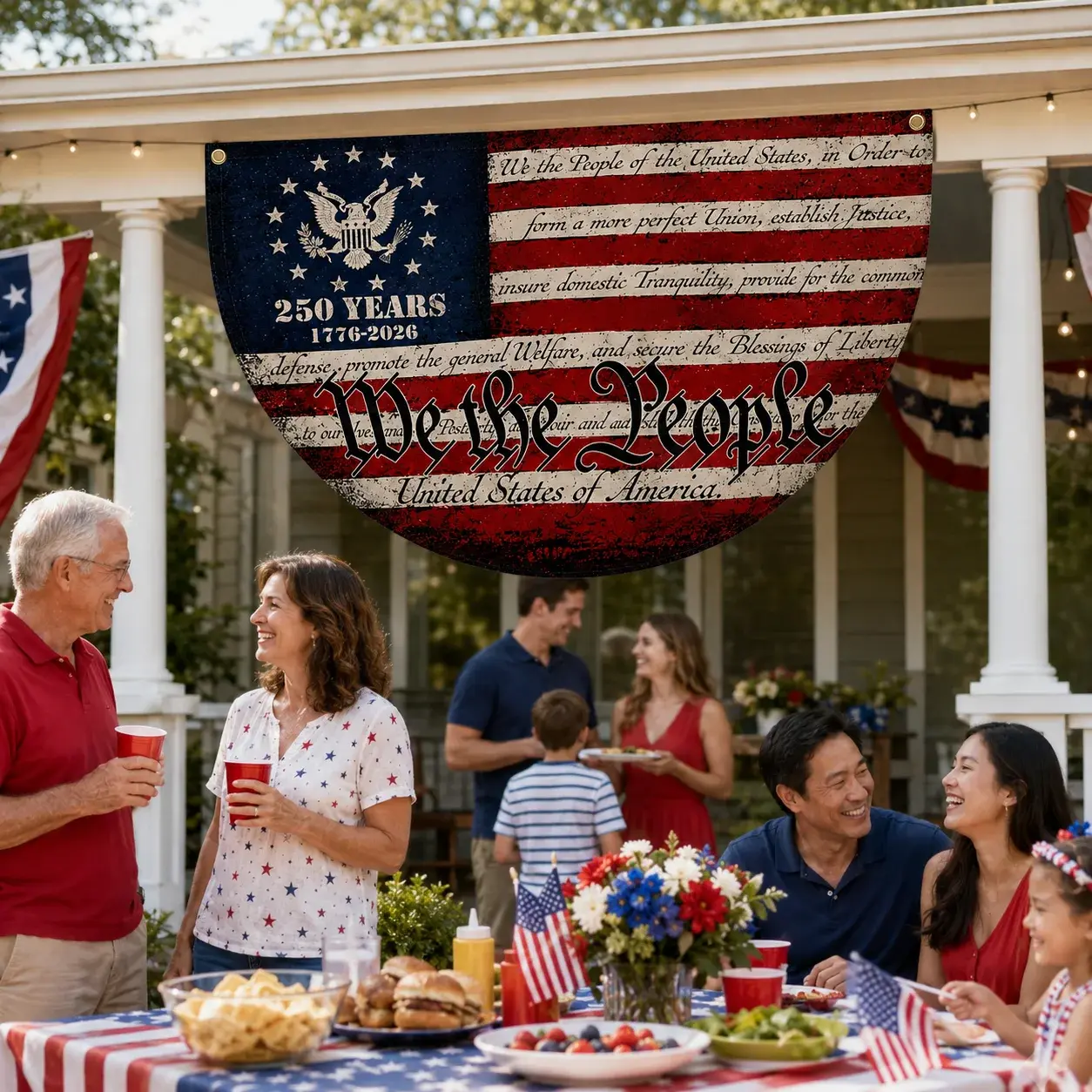 We The People 250 Years Semicircular Flag