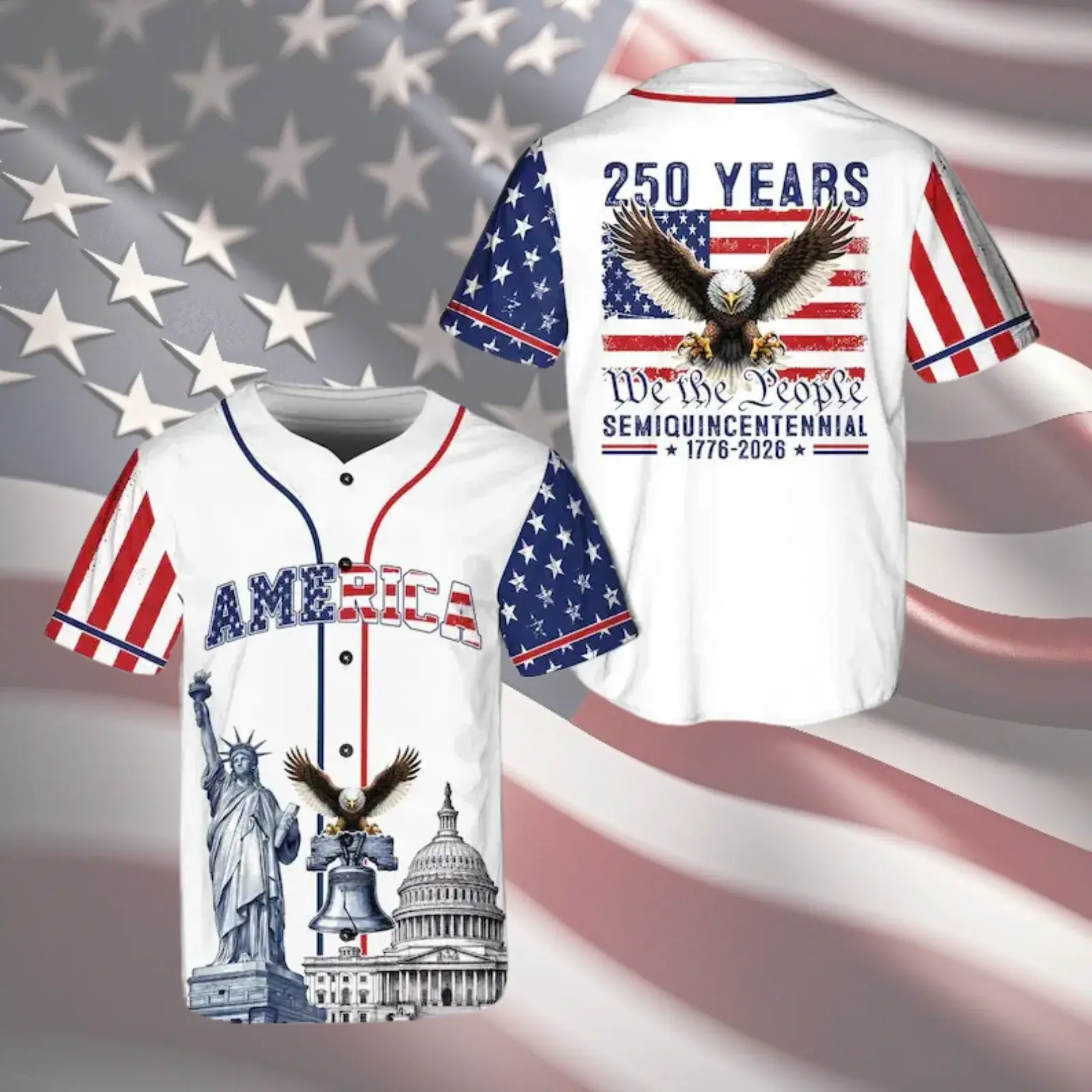 America 250 Years We The People Baseball Jersey Collection
