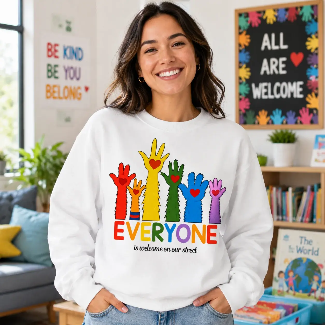 Everyone Is Welcome Rainbow T-Shirt