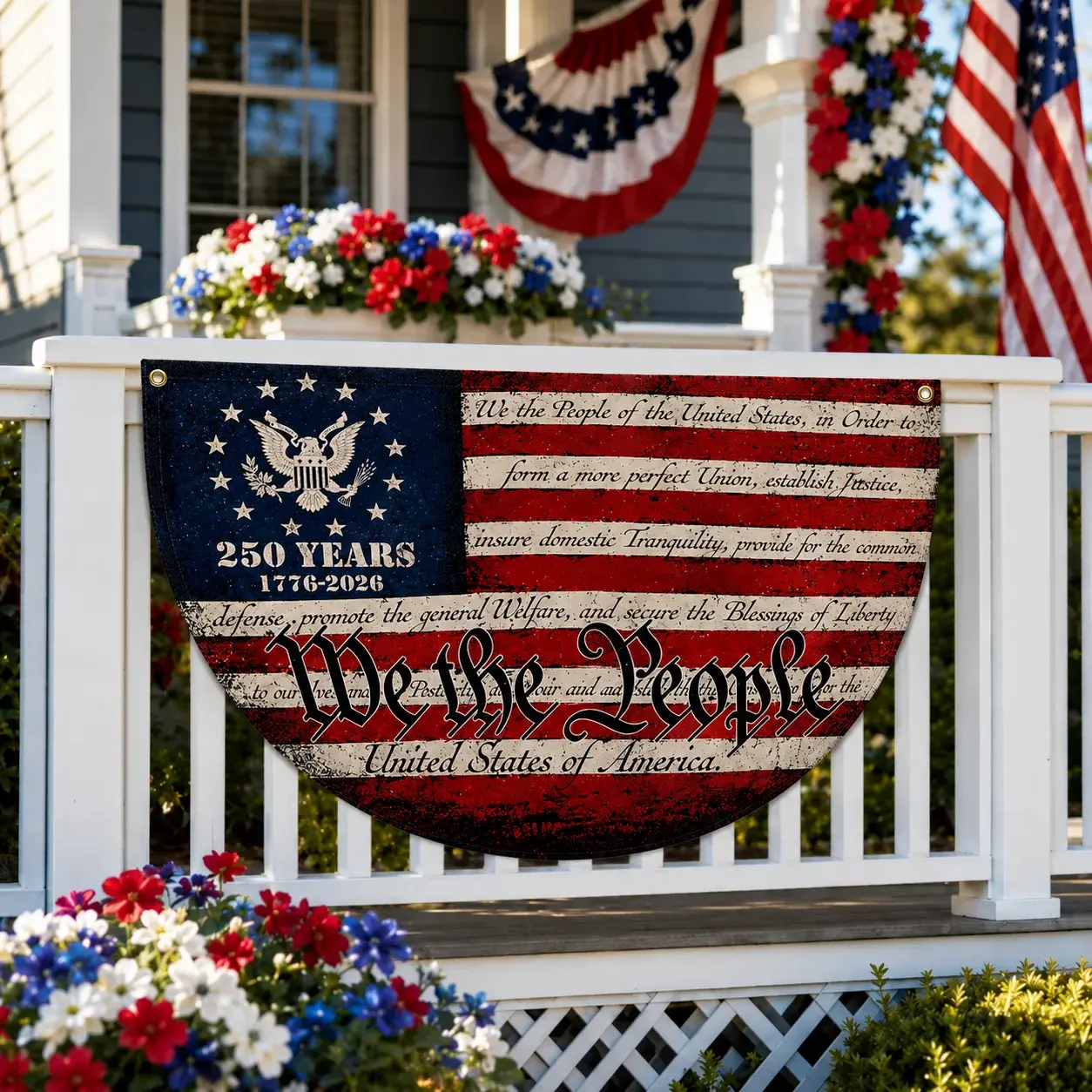 We The People 250 Years Semicircular Flag