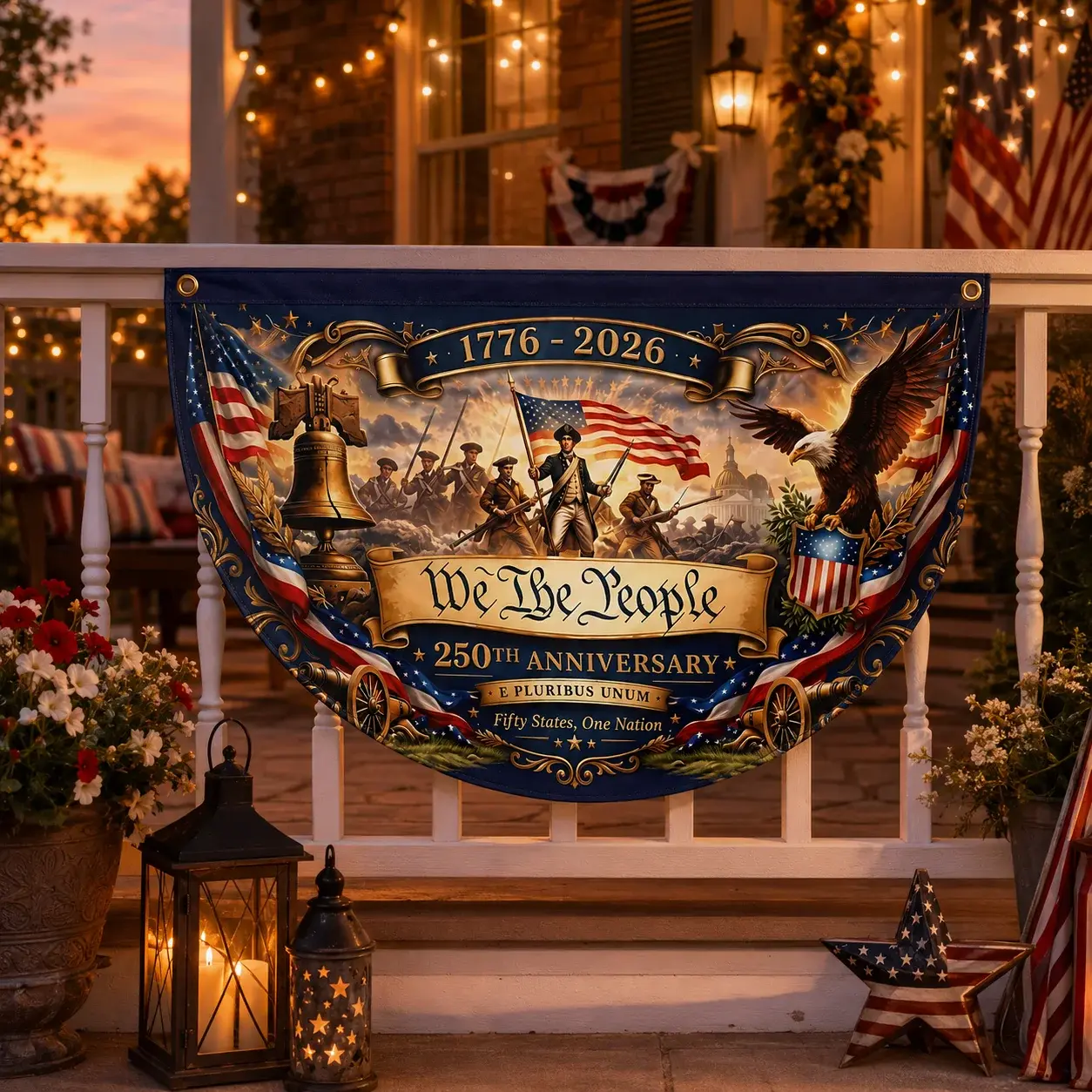 We The People 250th Anniversary Semicircular Flag