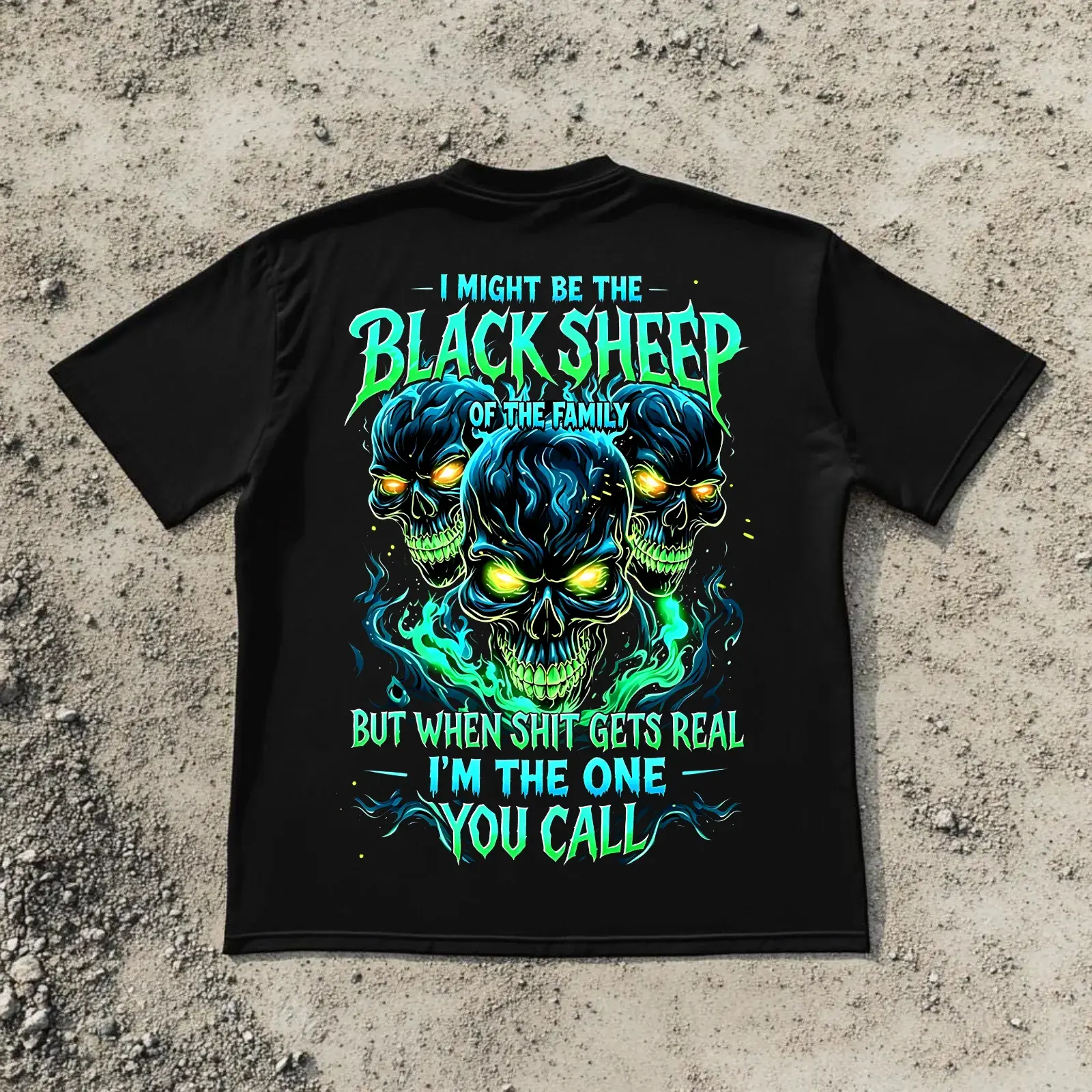 Gen X Custom Birth Year Skull Shirt –  I Might Be The Black Sheep Of The Family Graphic Tee