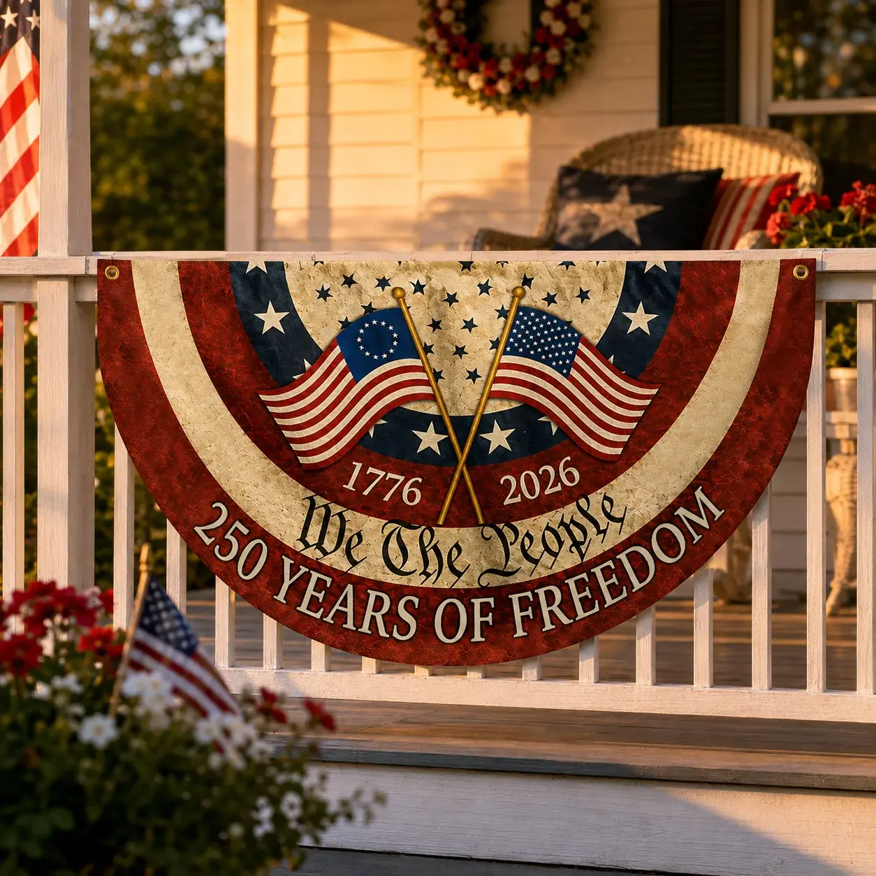 We The People 250 Years of Freedom Semicircular Flag
