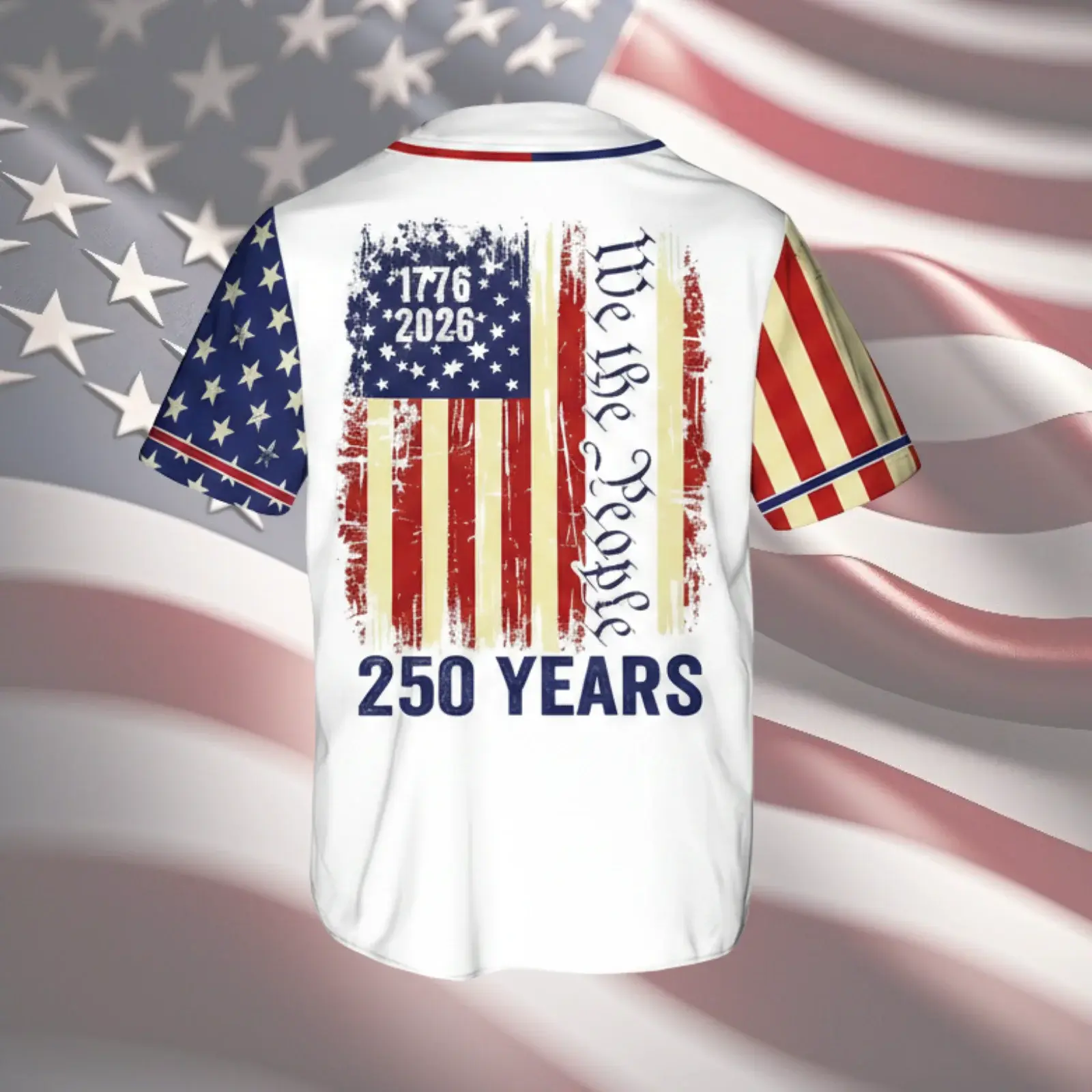 America 250 We The People Baseball Jersey White