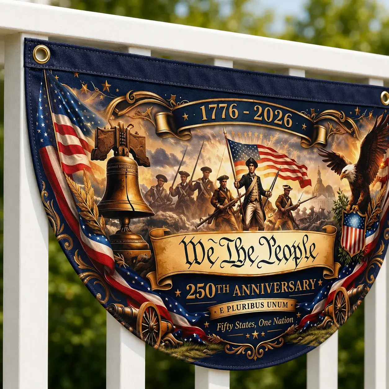 We The People 250th Anniversary Semicircular Flag