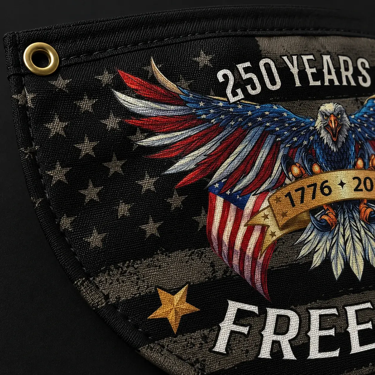 250 Years of Freedom Eagle Semicircular Flag