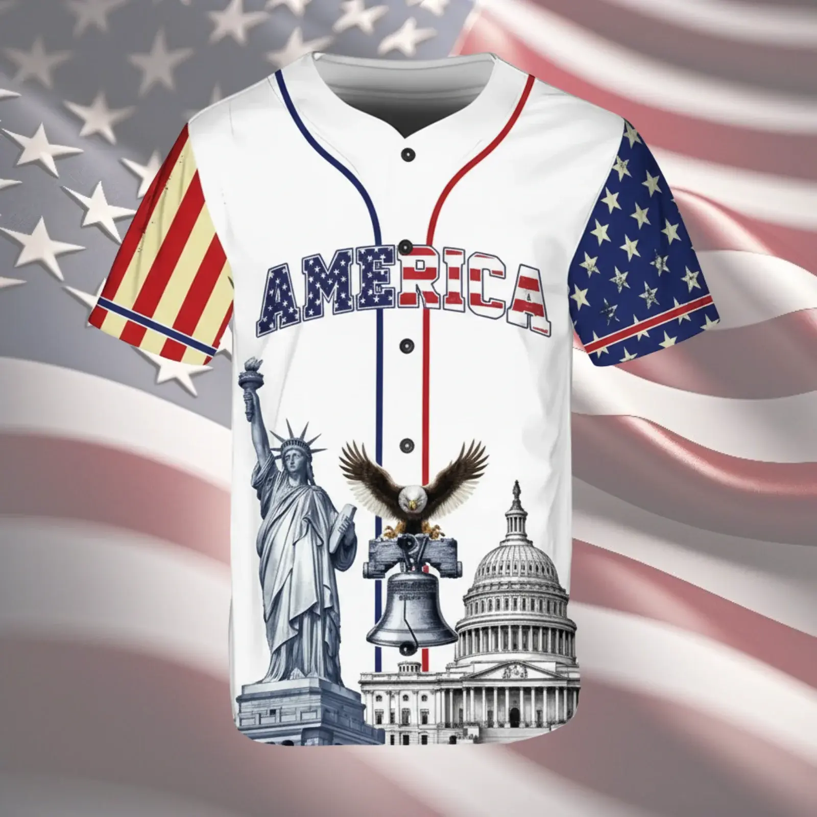 America 250 We The People Baseball Jersey White