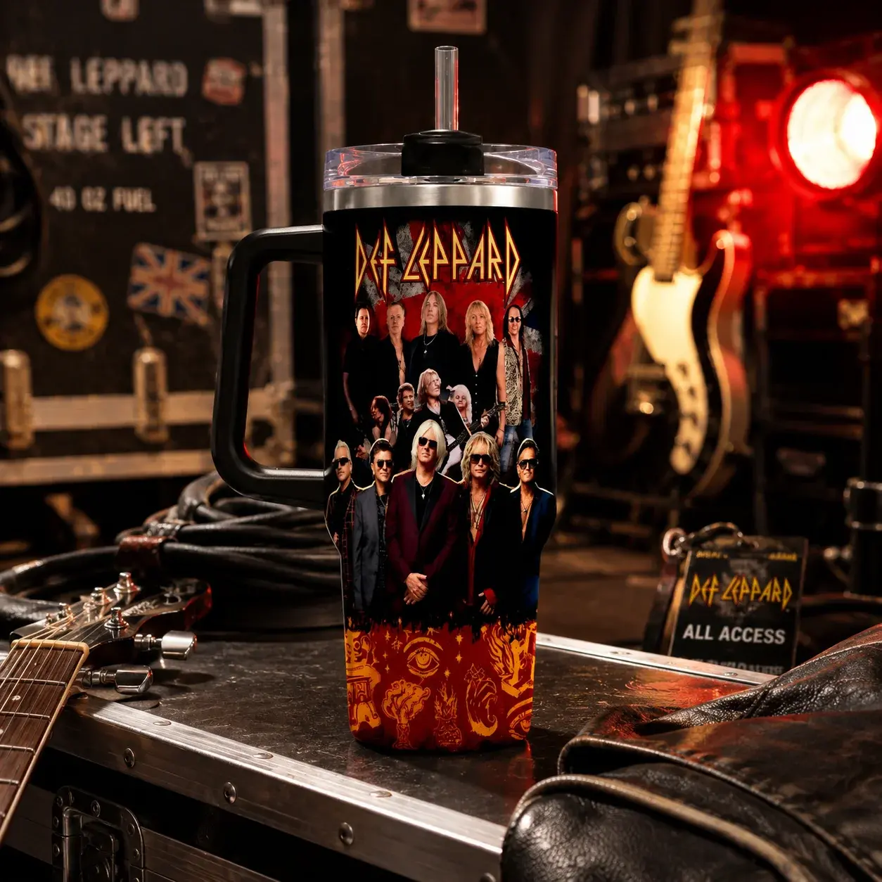 Def Leppard Glam Rock Band Tumbler