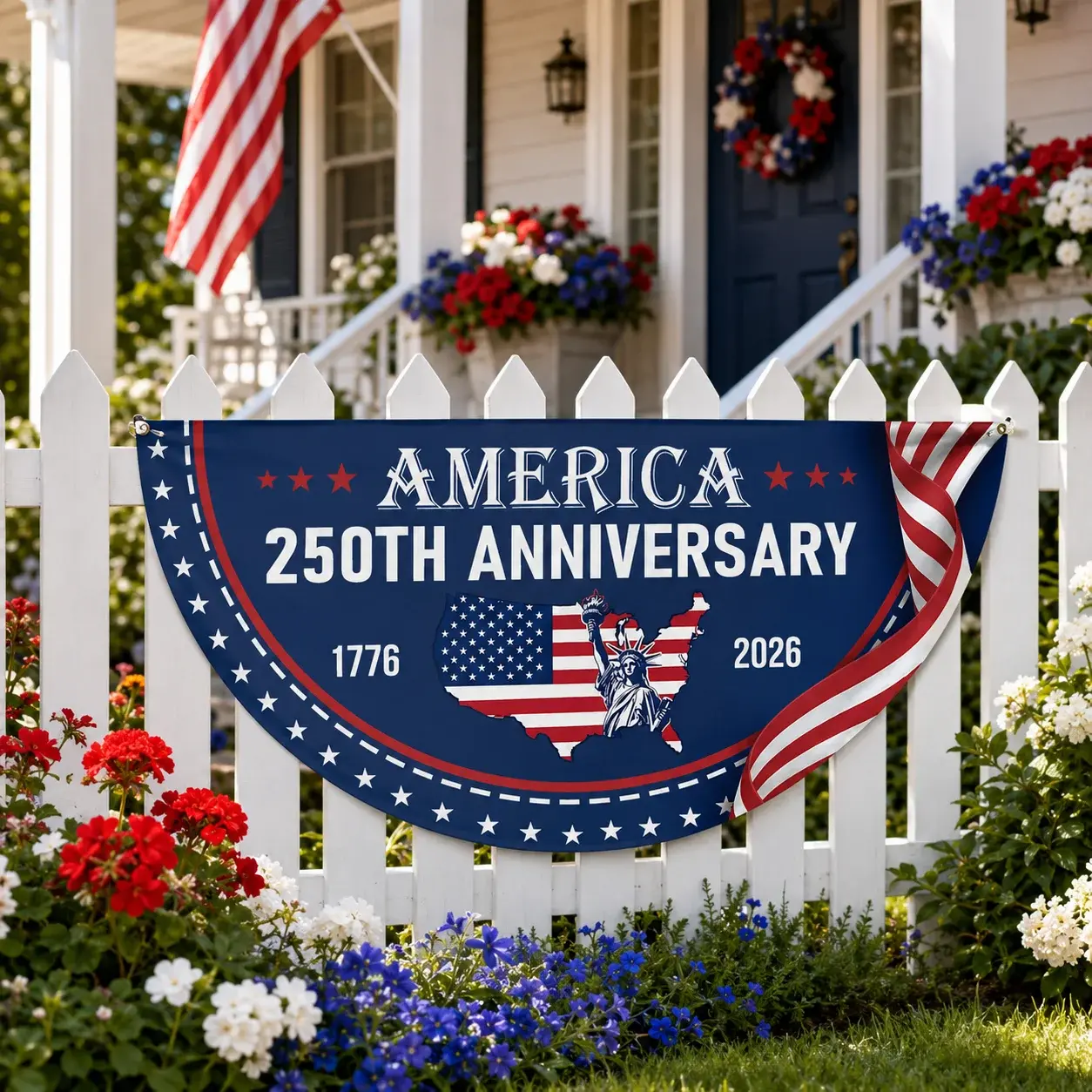 America 250th Anniversary Semicircular Flag