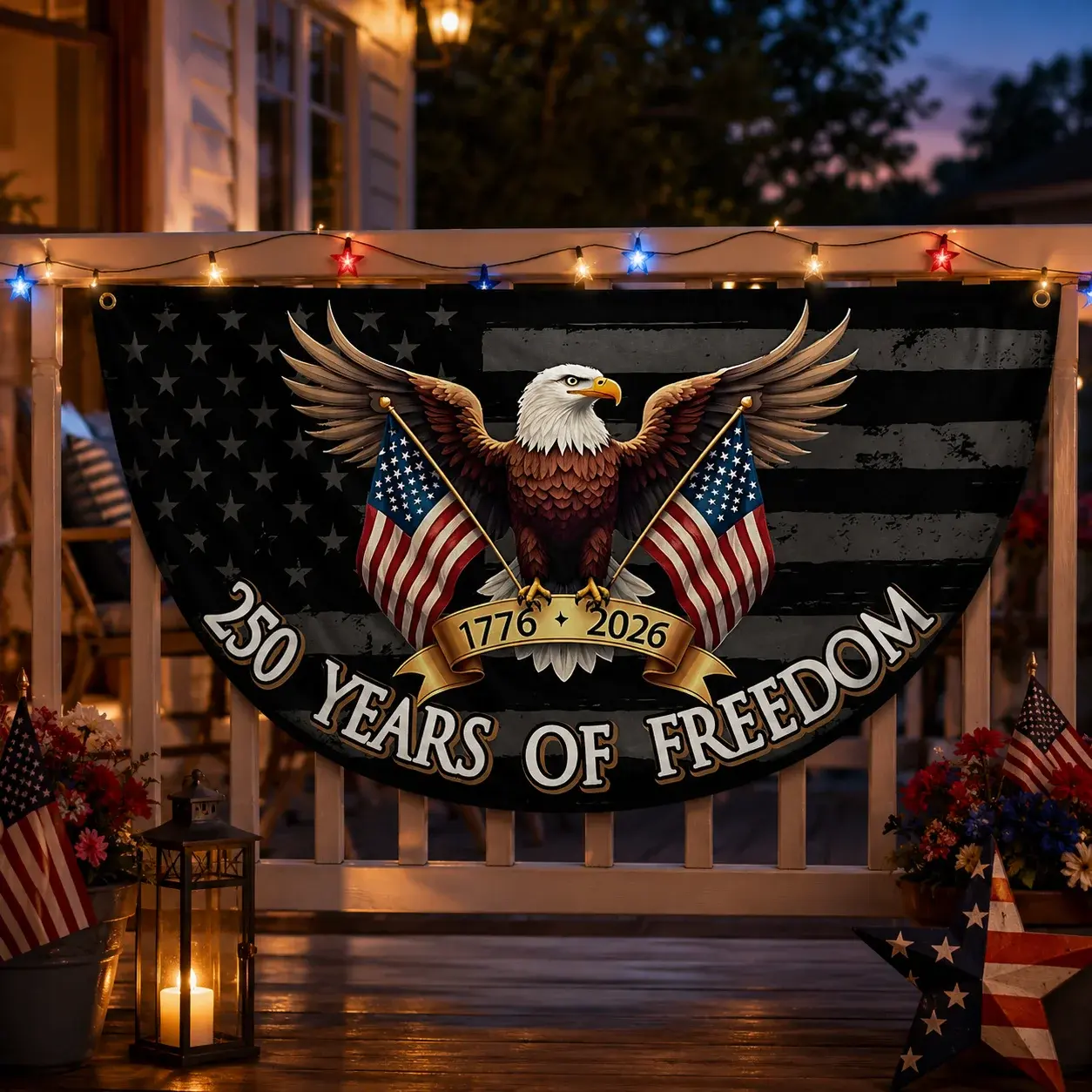 250 Years of Freedom  Semicircular Flag