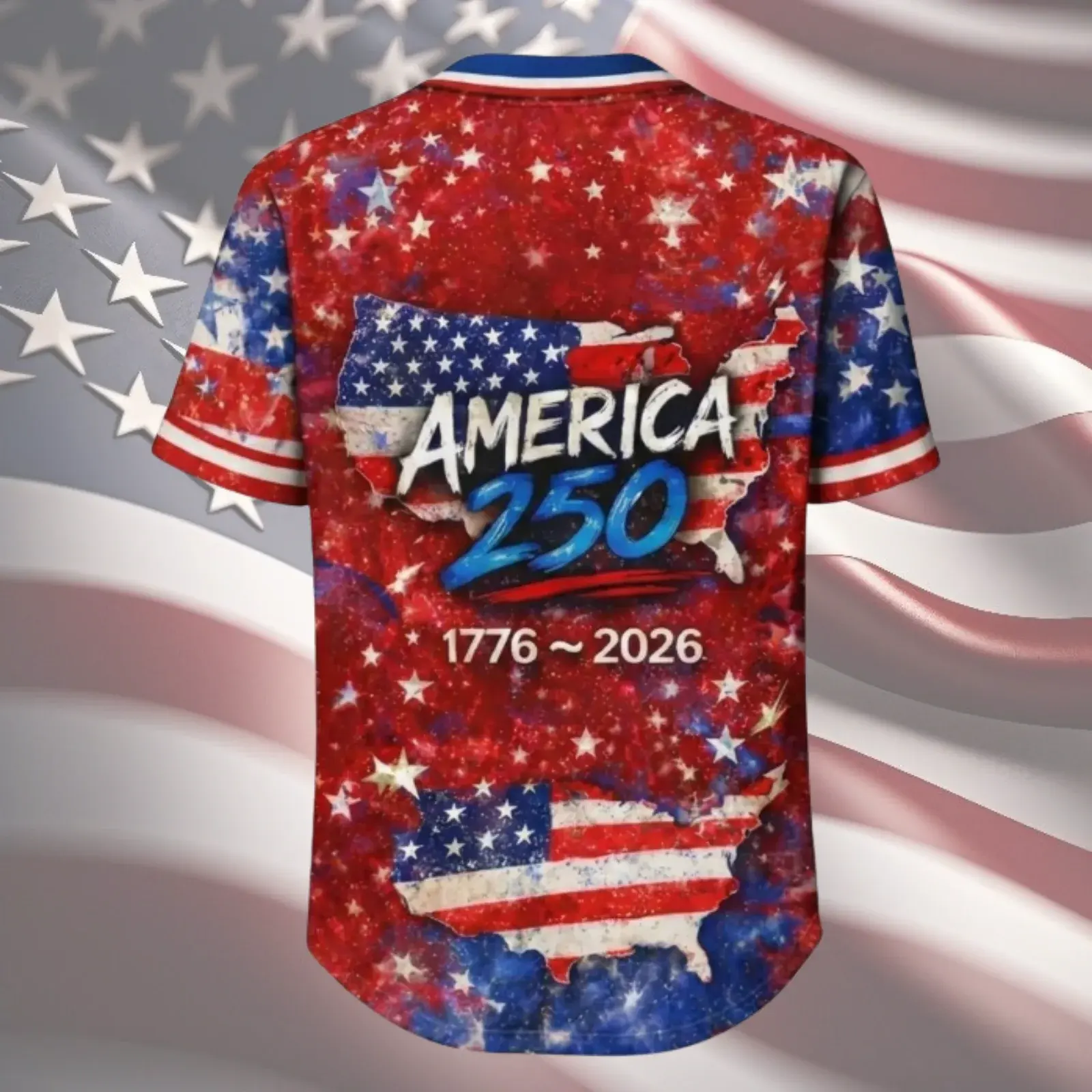 America 250 George Washington Baseball Jersey Red/White
