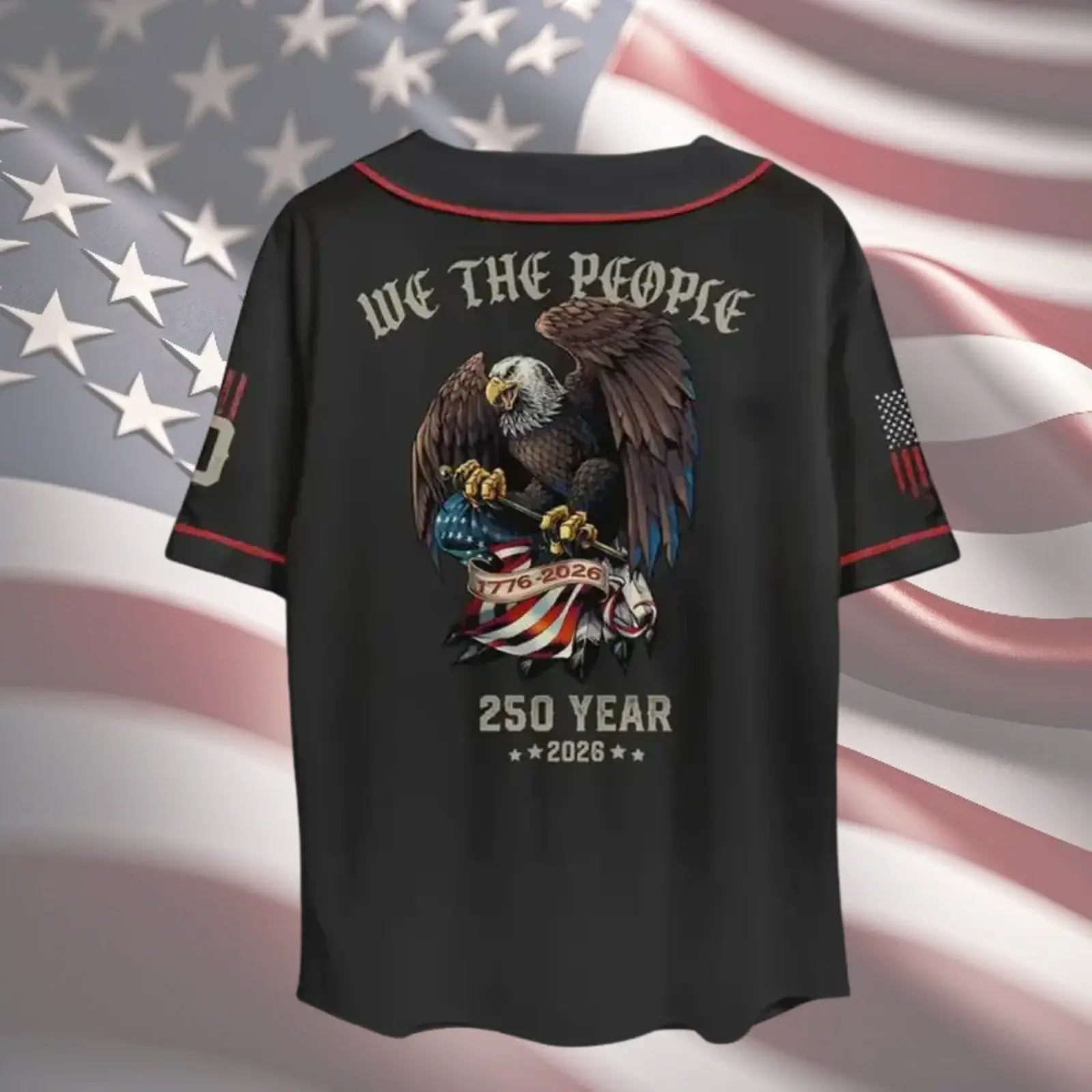 We The People 250 Year Eagle Baseball Jersey Shirt