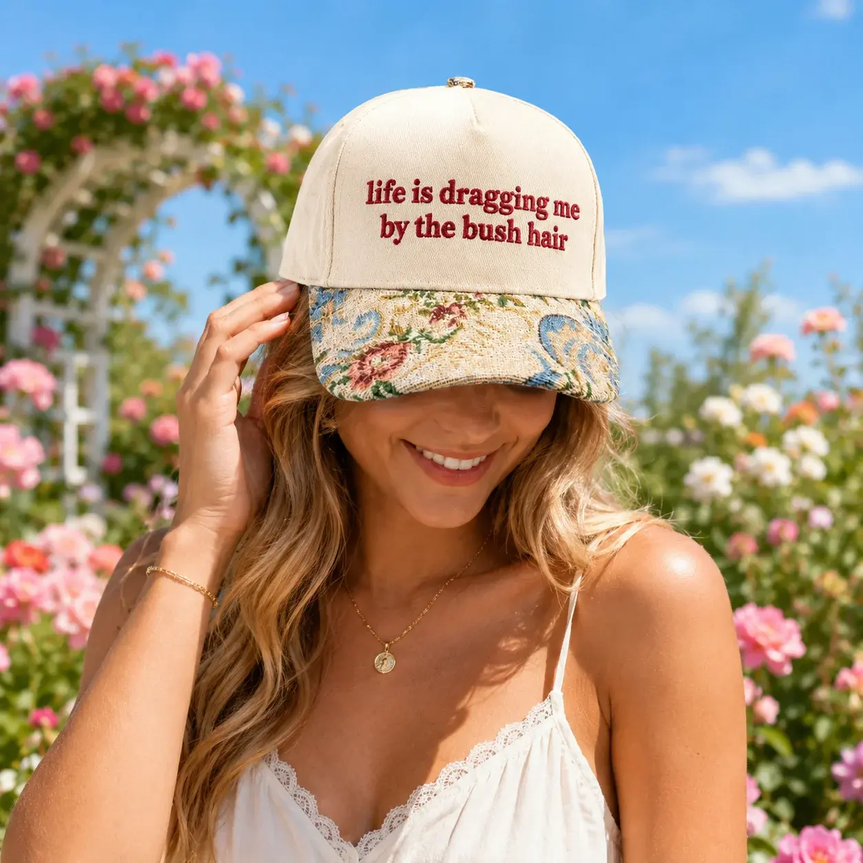 Life Is Dragging Me By The Bush Hair Cap